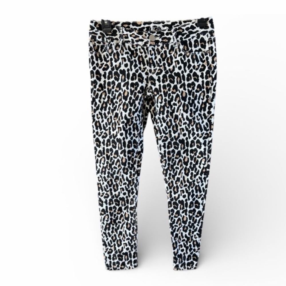 Cache Animal Print Cropped Skinny Jeans